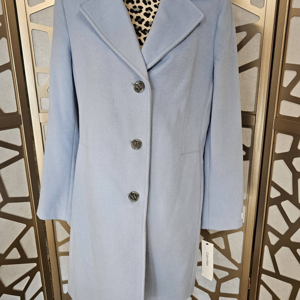 Calvin Klein Women's Light Blue Coat